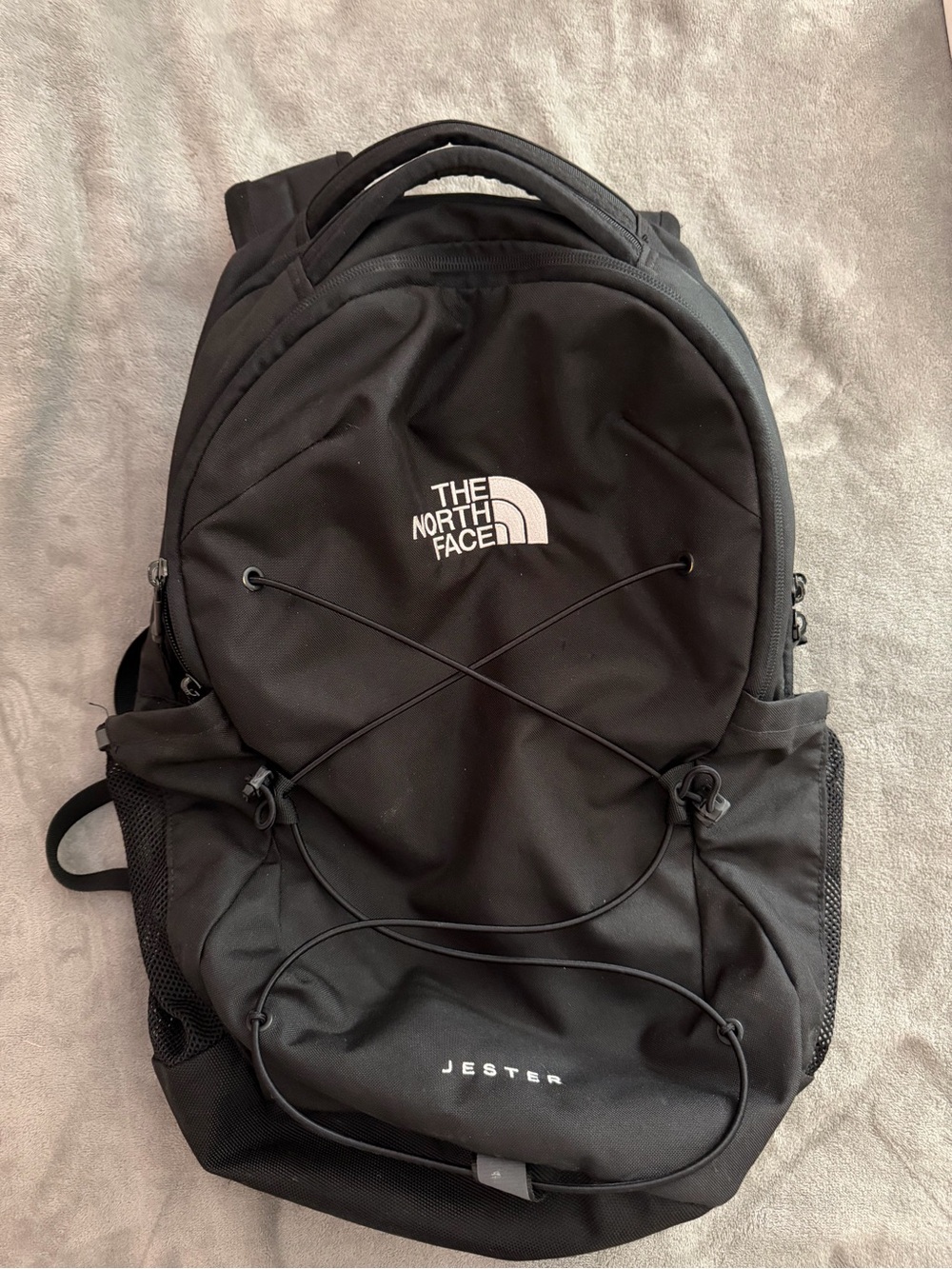 The North Face Jester Backpack - Black with White Logo